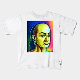 Chanakya Colourful Portrait | Chanakya Artwork 6 Kids T-Shirt